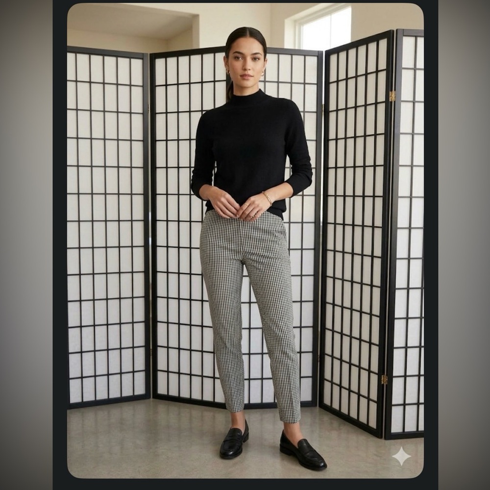 a new day Black & White Houndstooth Ankle Pants